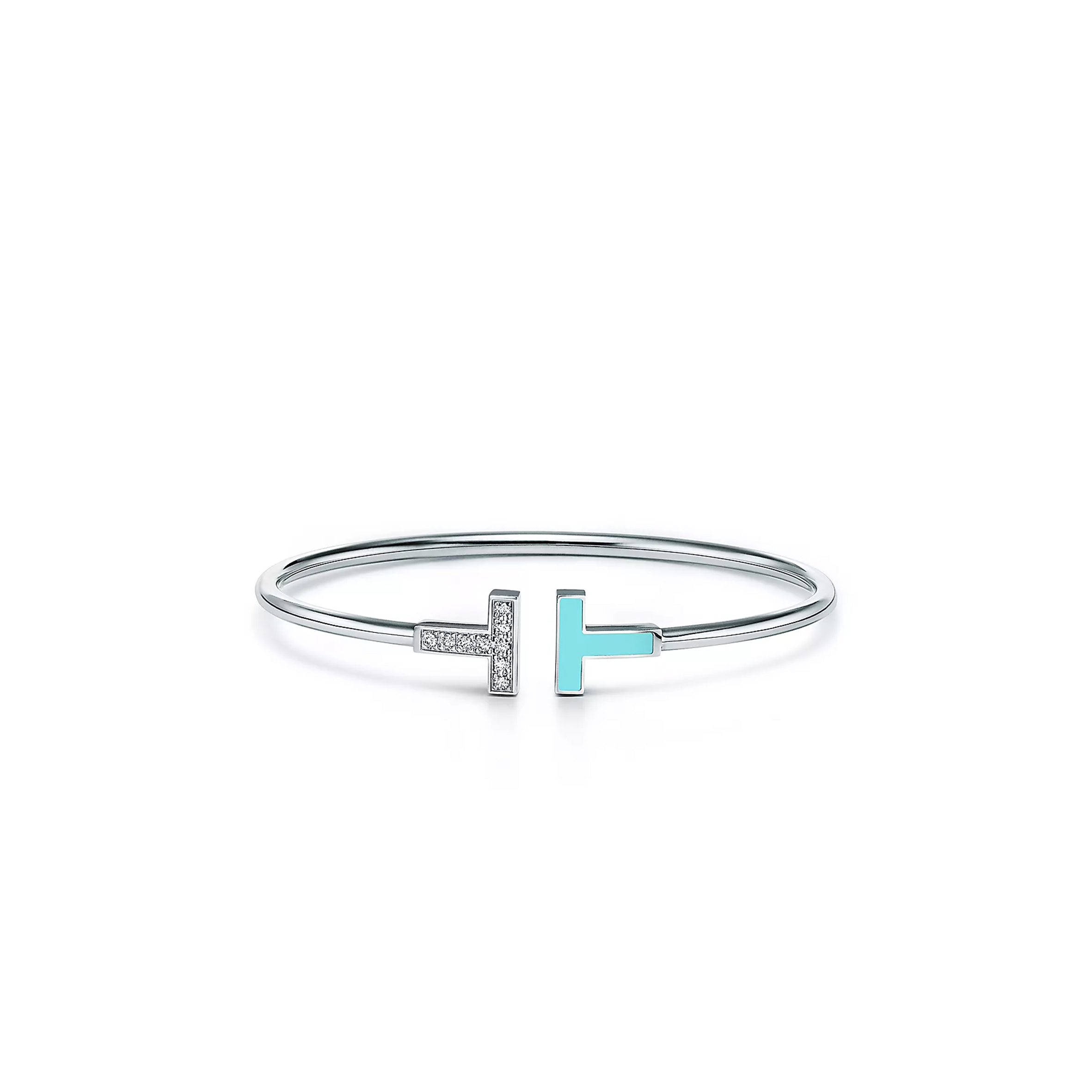 TIFFANY T DIAMOND AND TURQUOISE WIRE BRACELET 64029029